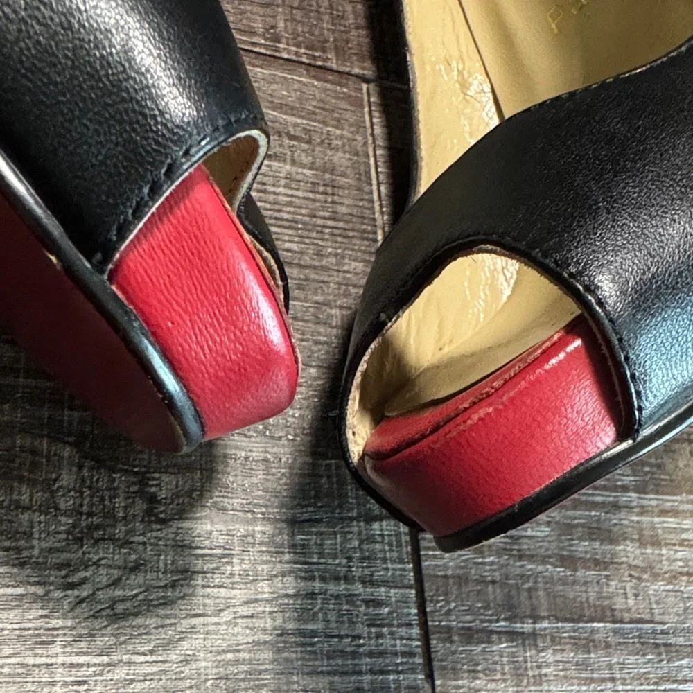 Christian Louboutin Black Peep Toe Heels - Picture 10 of 15